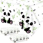 3'lü Paket Panda Masa Örtüsü Panda Doğum Günü Partisi Malzemeleri Panda Temalı Masa Örtüsü Çocuklar için Büyük Plastik Panda Masa Örtüsü Doğum Günü Bebek Duş Panda Parti Süslemeleri, 137 x 250 cm