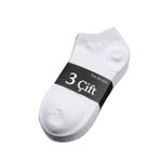 3'lü Paket Unisex Pamuklu Beyaz Patik Çorap - Terleme ve İz Yapmayan Patik Çorap, 41-45 Numara