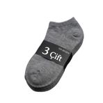 3'lü Paket Unisex Pamuklu Gri Patik Çorap - Terleme ve İz Yapmayan Patik Çorap, 41-45 Numara