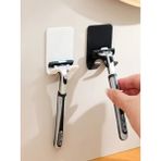 3'lü Permatik Tutucu - Yapışkanlı Banyo Düzenleyici - Jilet Tutucu Aparat - Çok Amaçlı Banyo Askısı - Beyaz