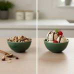 3'lü Rustik Seramik Kase Seti, Krem Benekli Tasarım Çerezlik ve Kahvaltılık, Çok Amaçlı Derin Sosluk Takımı, Modern Çiftlik Evi Tarzı Dekoratif Stoneware Sunum Kaseleri
