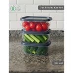 3'lü Saklama Kabı Seti Kare Erzak Kabı Bpa Free Derin Dondurucu Için Uygun 1500 ml - 14 x 18 cm