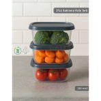 3'lü Saklama Kabı Seti Kare Erzak Kabı Bpa Free Derin Dondurucu Için Uygun 250 ml