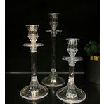 3lü şeffaf mumluk & şamdan