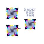 3'lü Set 120 MM Rainbow Rgb Kasa Fanı 12 CM Renkli Gökkuşağı Fanı