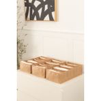 3lü Set 7 Bölmeli Bej Dolap Çekmece Içi Akordiyon Katlanır Çorap Çamaşır Düzenleyici Organizer - Ahşap Rengi