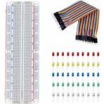 3'lü Set 830 Pin Breadboard 40 Pin Erkek-Erkek Jumper Kablo 50 Adet 5mm LED