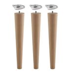 (3'Lü SET) Ahşap Sehpa Ayak Takımı 45 cm Zigon Puf Tabure Ayağı Masa Ayakları Açılı Bağlantı Aparatı Dahil