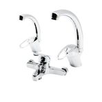 3LÜ SET BANYO - EVYE MUTFAK - LAVABO AÇ KAPA MİX BATARYA MUSLUK (5264)
