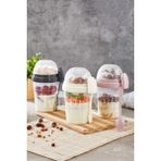 3'lü Set Çatal ve Kaşıklı Hazırla ve Çık Meyveli Yoğurt Kabı - Yemek Taşıma ve Saklama Kabı 7170801 - 001-Renkli