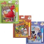 3'lü Set Dinozorlar - Hayvanlar - Uzay Astronot Temalı Water Painting Sulu Sihirli Boyama Kitabı Set - 3 - 6 Yaş - Renkli