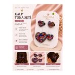 3'lü Set Kalp Tasarımlı Işıltılı Taşlı Klips Saç Tokası - 5 Farklı Seçenek asel w11