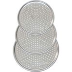 3'lü Set Lüx Çelik Delikli Pizza Tepsisi 28-31-36 Cm