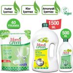 3'lü Set Mom's Green 40 Yıkama Bulaşık Makinesi Tableti- Limonlu Elde Bulaşık Temizleyicisi 1500 ml-Bulaşık Makinesi Parlatıcısı