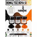 3'Lü Set Premium Parafin Soya Wax Toz Mum Boyası Hobi Seti - 10 Cc (Siyah, Kahverengi, Turuncu) Bkfab3skht10g