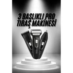 3'Lü Set Saç Sakal Kesme Traş Makinesi Burun Kılı Alma Tıraş Makinesi Mir94449587
