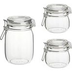 3'lü Set Saklama Kavanozu (1 Adet 1 Litre ve 2 Adet 0.5 Litre) Ikea 3 Adet Cam Kavanoz Sızdırmaz Kapak