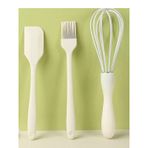 3'lü Silikon Pasta Tatlı Yapma Seti Çırpıcı- Fırça-spatula