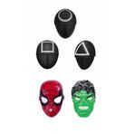 3lü Squid Game Maske Seti Kare Yuvarlak Üçgen Ve Spiderman Ve Hulk Maskesi 5 Li Set