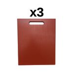 3'lü Türkay 32.5X26.5X1 cm Saplı Polietilen Kesme Tahtası Kesim Levhası 1138 - Kırmızı