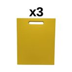 3'lü Türkay 32.5X26.5X1 cm Saplı Polietilen Kesme Tahtası Kesim Levhası 1138 - Sarı