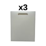 3'lü Türkay 32.5X26.5X2 cm Saplı Polietilen Kesme Tahtası Kesim Levhası 1145 - Beyaz