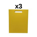 3'lü Türkay 32.5X26.5X2 cm Saplı Polietilen Kesme Tahtası Kesim Levhası 1145 - Sarı