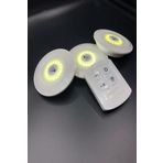 3'lü Uzaktan Kumandalı Yapışkanlı Kablosuz LED Spot Lambalar
