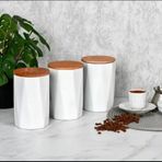 3'Lu Vakumlu Ahsap Kapakli Kavanoz Seti 3X1000ml