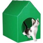 3’lü Yeşil Plastik Kedi Evi, Taşınabilir ve Konforlu Kutu Yatak Seti - Ahşap - Seçenek 1