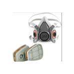 3M 6200 Yarım Yüz Virüs Koruma, Toz Koruma Maske + 2 Filtre