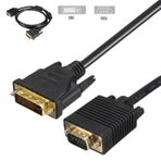 3m Metre 24+5 DVI to VGA Kablo - Altın Uçlu Dvi Vga Kablo