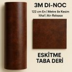 3M Mimari Kaplama Folyosu | premium yapışkanlı folyo | Eskitme Taba Deri Dokulu - Koyu Taba - 122cm x 100cm