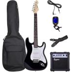 3M Music Elektro Gitar Sss Manyetik Elektro Gitar Seti Gitar+Amfi+Kılıf+Kablo+Askı Kayışı+Akort Cihazı+Pena - Siyah