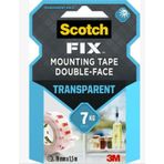 3M Scotch FIX Şeffaf Çift Taraflı Montaj Bandı 19mm*1,5mt