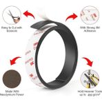 3m Yapışkanlı Neodyum Şerit Mıknatıs Magnet Buzdolabı Magnet - 4 Kat Daha Güçlü - 100 cm - Siyah