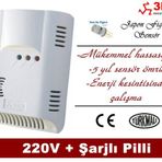 3MK CO220 Karbonmonoksit Dedektörü 220V+Şarjli Pilli