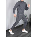 3MODA Erkek Füme Fermuarlı Eşofman Takım