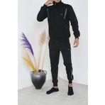 3MODA Erkek Siyah Fermuarlı Eşofman Takım
