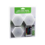 3PCS - ALTIGEN - RGB KUMANDALI - PİLLİ - DOKUNMATİK LAMBA SETİ 6 LED (4490)