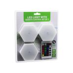 3Pcs - Altıgen - Rgb Kumandalı - Pilli - Dokunmatik Lamba Seti 6 Led (4887)