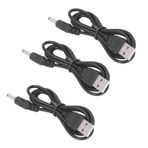 3pcs USB Güç Kablosu, Fan Telefon Hoparlörü Için 1m USB - DC 5V Şarj Kablosu, Çift PVC Yalıtım Katmanı, 24AWG Kablosu, 2A Akım, Orta Pozitif Pin