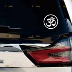 3S MOTORLINE 2X Beyaz 4'' Yoga Om Ohm Sembol Çıkartma Hindistan Araba Vinil Yuvarlak no bkgrd