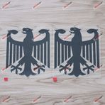 3S MOTORLINE 2X Siyah 10 cm Alman Arması Kartal Çıkartması Araba Vinil Almanya Deutschland kalıp Kesim Arka Plan Yok