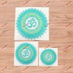 3S MOTORLINE Aum Om Ohm Sembolü Mandala Vinil Çıkartma Çıkartma - 3 Paket Yansıtıcı, 7 cm, 10,2 cm, 15,5 cm - Araba Dizüstü Bilgisayar için Yuvarlak Yeşil Yoga 08010