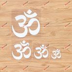 3S MOTORLINE Yoga Om Ohm Sembolü Hindistan Buda Vinil Çıkartma - 4 Paket Beyaz, 5 cm, 7 cm, 10 cm, 15 cm - Araba Tekne Dizüstü Bilgisayar Kupası Telefon için Arka Plan Yok
