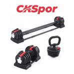 3’ü 1 Arada Ayarlanabilir Ağırlık Seti 18 Kg Dambıl Halter ve Kettlebell Fonksiyonlu Profesyonel Fit