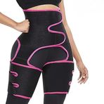 3'ü 1 Arada Fitness Kemeri, Bel Eğitici, Kalça Kaldırıcı ve Uyluk Şekillendirici, Vücut Şekillendirme Aleti (Siyah Vücut Korse, Tek Beden)
