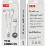 3’ü 1 Arada Hızlı Şarj Kablosu – Data Kablosu Type-C, Lightning & Micro USB 2 A