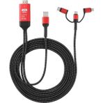 3'ü 1 Arada Mikro Usb/ios Tipe C - HDMI Hd 4K Video Hdtv Dönüştürücü Adaptör Kablosu (Yurt Dışından)